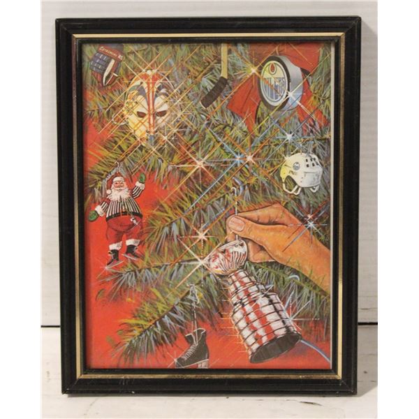 FRAMED 80’S OILERS XMAS CARD