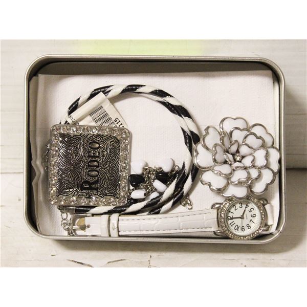 NEW WHITE FASHION JEWELERY  - 4 PIECES