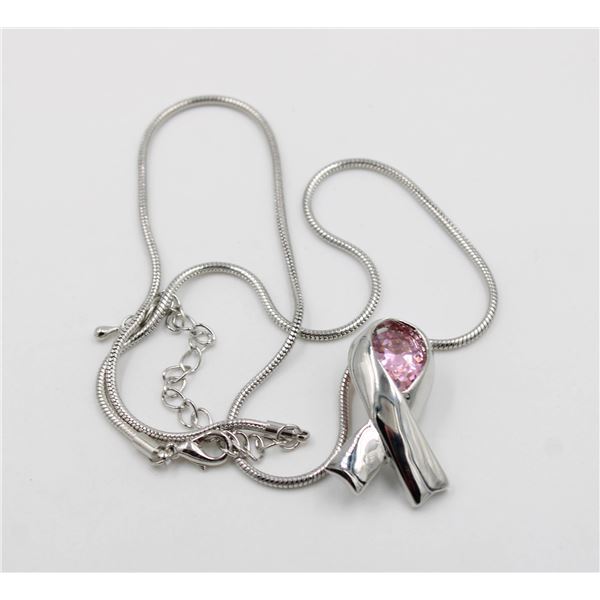 BREAST CANCER AWARENESS PENDANT NECKLACE - ESTATE