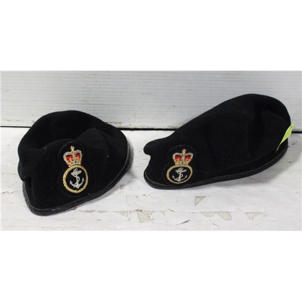2 BERETS HATS 100% WOOL SIZE 7 ¼ TOGETHER-ESTATE
