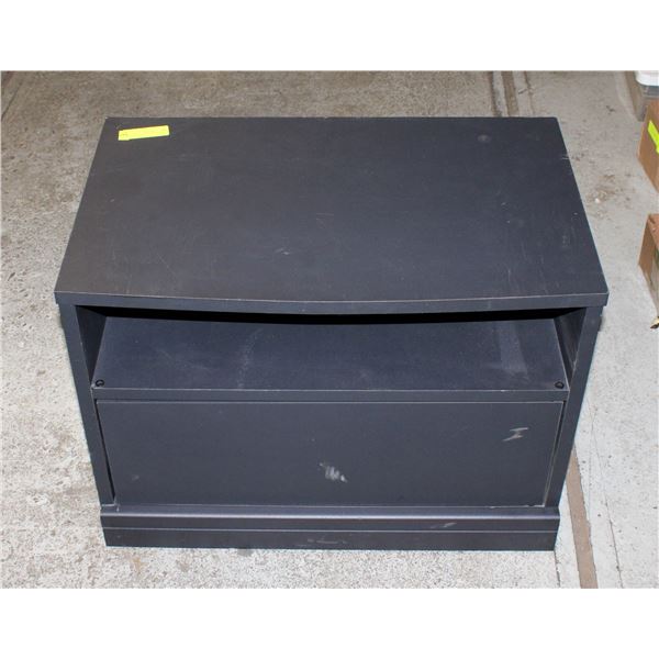 BLACK TV STAND 18.5" HIGH, 25.5" WIDE, 16" DEEP