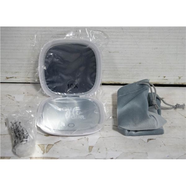 NEW GLO TECH RECHARGEABLE LED COMPACT MIRROR