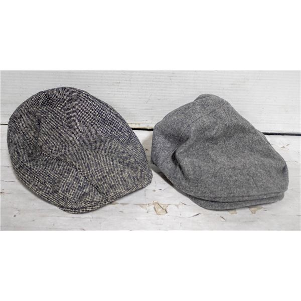 2 WOOL GOLF CAPS - VINTAGE MEN'S