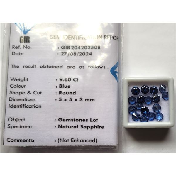 21)  LOT OF 17 MATCHED , 5MMX 5MM NATURAL BLUE