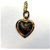 Image 1 : 29)  GOLD TONE HEART SHAPED PENDANT WITH