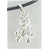 BZ2053-88C SILVER BEAR WITH LEATHER CORD 16" NECK