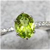 Image 1 : BZ2053-98C SILVER PERIDOT AND CZ RING