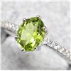 Image 2 : BZ2053-98C SILVER PERIDOT AND CZ RING