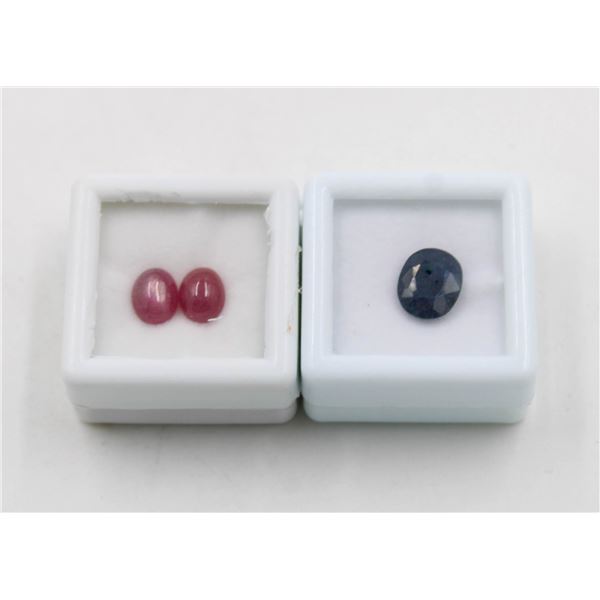 #81-BLUE SAPPHIRE 3.45 CT & RED RUBY 3.95 CT