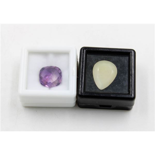 #113- AMETHYST 5.65CT  & MEXICO YELLOW OPAL 5.36CT