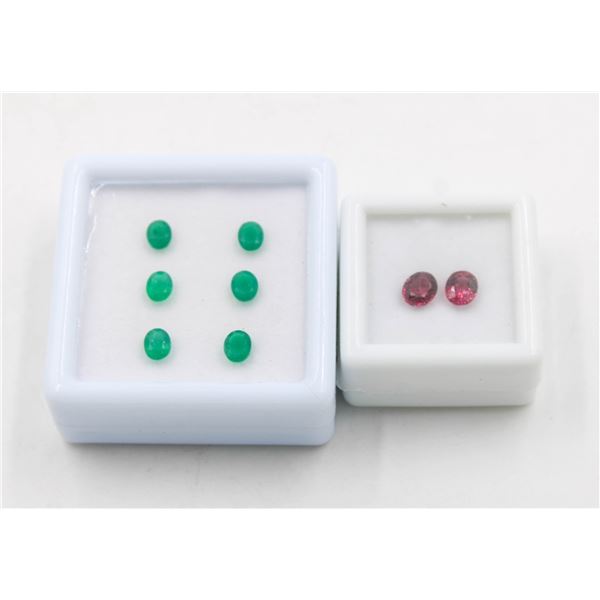 #93-NATURAL PHODOLTE GARNET 1.95CT & AGATE 1.90CT