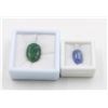 Image 1 : #105- NATURAL  TAZANITE 6.15CT  & EMERLAD 12.95CT