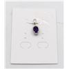 Image 1 : #224-NATURAL PURPLE AMETHYST & CZ PENDANT