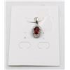Image 1 : #213-NATURAL RED GARNET & CZ PENDANT