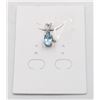 #241-NATURAL SKY BLUE TOPAZ & CZ PENDANT