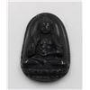 #165-NATURAL BLACK OBSIDIAN BUDDHIST PENDANT