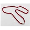 Image 1 : #129-NATURAL RED JADE ,PEARL NECKLACE 18"/4-8MM