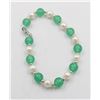 Image 1 : #125-AVENTURINE & FRESH WATER PEARL 7-8MM/7.5"