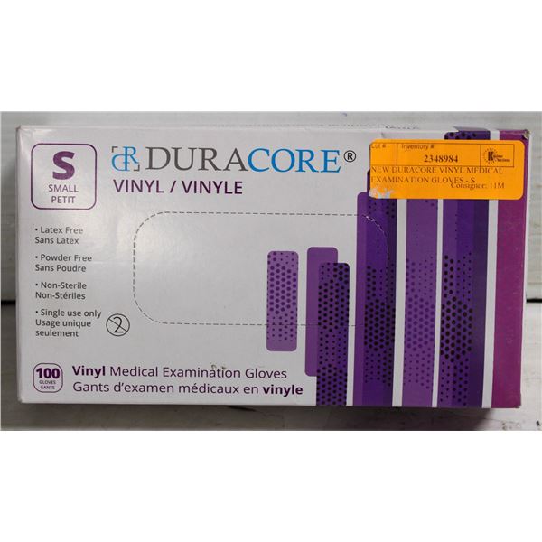 NEW DURACORE VINYL MEDICAL EXAMINATION GLOVES - S