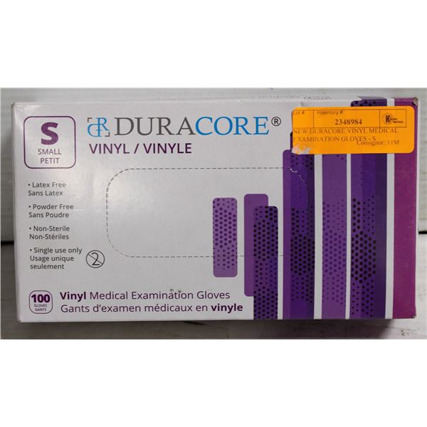 NEW DURACORE VINYL MEDICAL EXAMINATION GLOVES - S