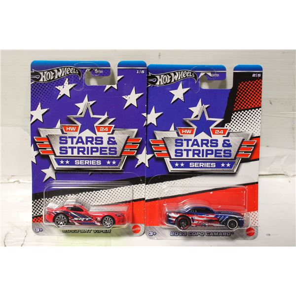 LOT OF 2 HOT WHEELS STARS & STRIPES IN PACKAGING