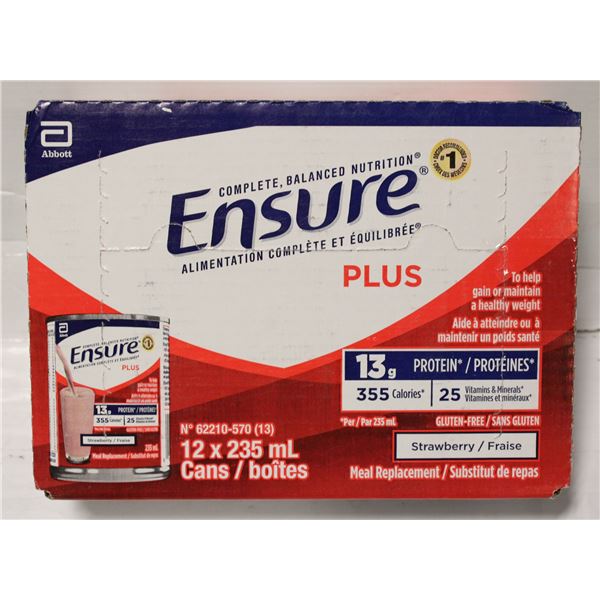 CASE OF ENSURE PLUS STRAWBERRY EXP.  OCT 1/2025