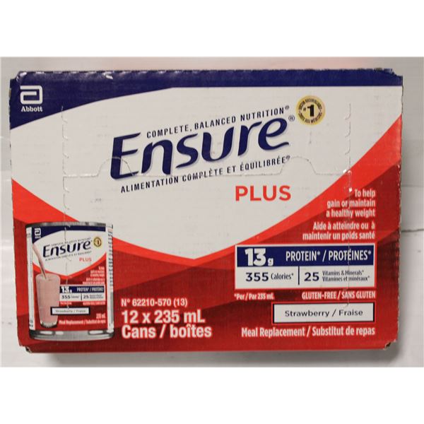 CASE OF ENSURE PLUS STRAWBERRY EXP.  OCT 1/2025