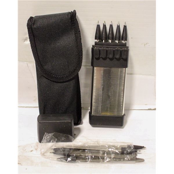 NEW SPRING-LOADED METAL DART GUN, 10 DARTS INC