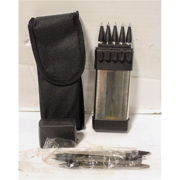 NEW SPRING-LOADED METAL DART GUN, 10 DARTS INC