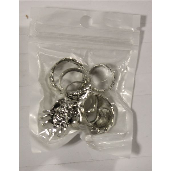 NEW 6 VARIOUS METAL RINGS