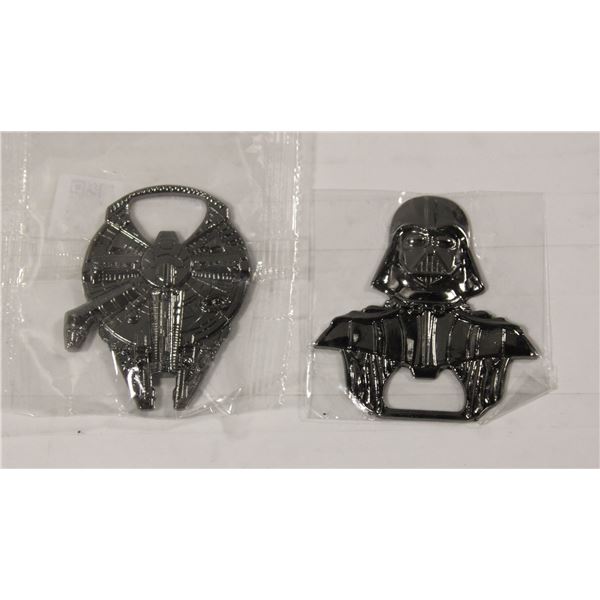 NEW 2X STAR WARS METAL BOTTLE OPENERS