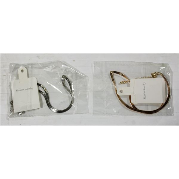 NEW 2X 16” NECKLACES (GOLD & SILVER COLOR)