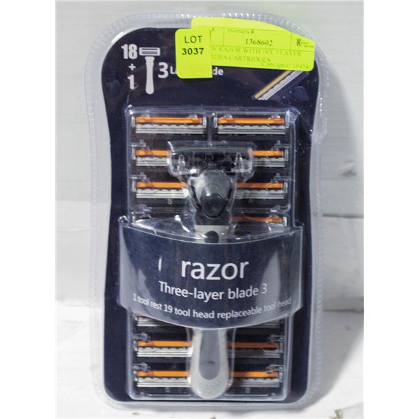 NEW RAZOR WITH 19X 3 LAYER BLADES CARTRIDGES