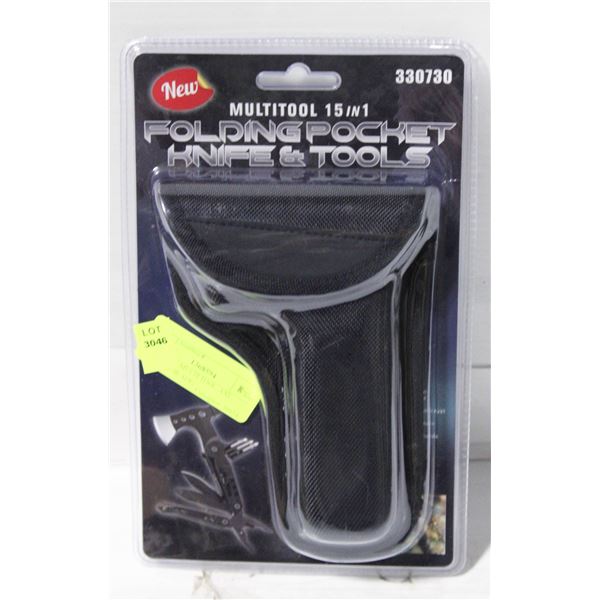 NEW 15IN1 MULTI TOOL, AXE, HAMMER, BLADE,