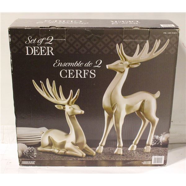 SET OF 2 DEERS STANDING ORNAMENT
