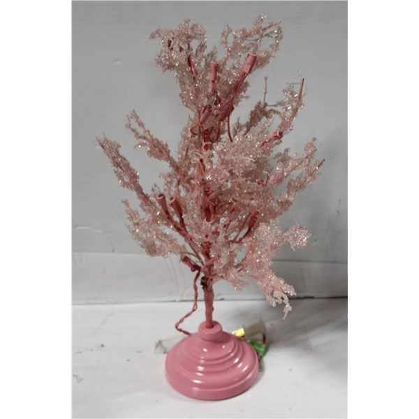 19" PRE-LIT ICE TREE PINK