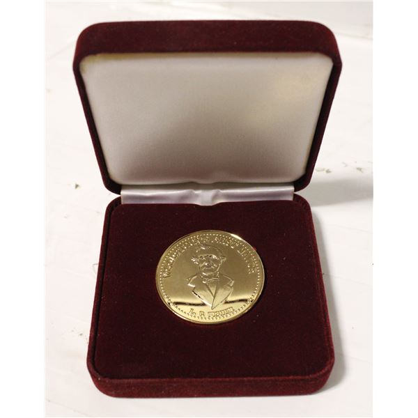 150 YR. GOLD PLATED WOODSTOCK, NB, COIN