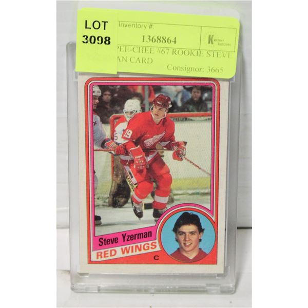 1983 O-PEE-CHEE #67 ROOKIE STEVE YZERMAN CARD