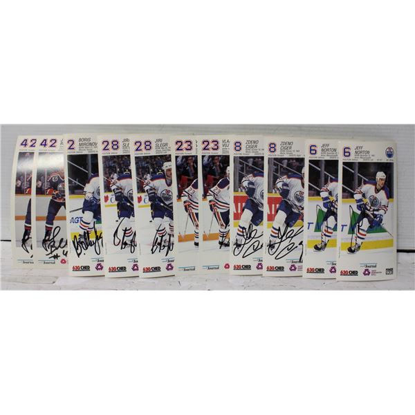 VINTAGE AUTOGRAPHED OILERS HOCKEY CARDS