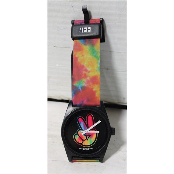 NEFF DAILY "PEACE" RUBBER STRAP WATCH