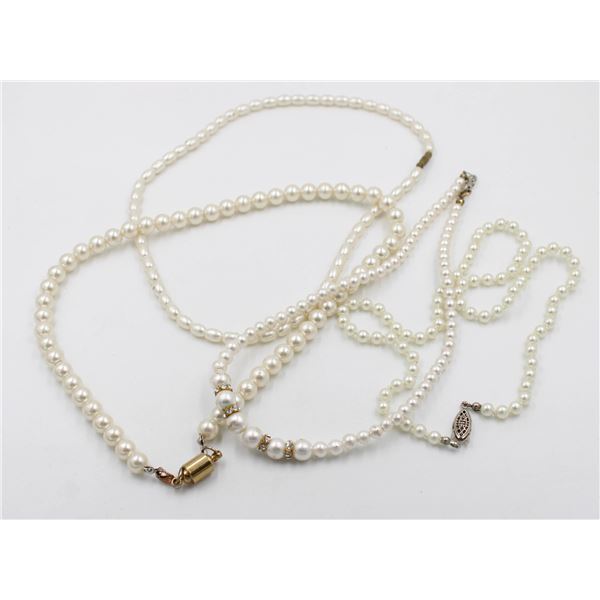 4 PEARL FASHION NECKLACES