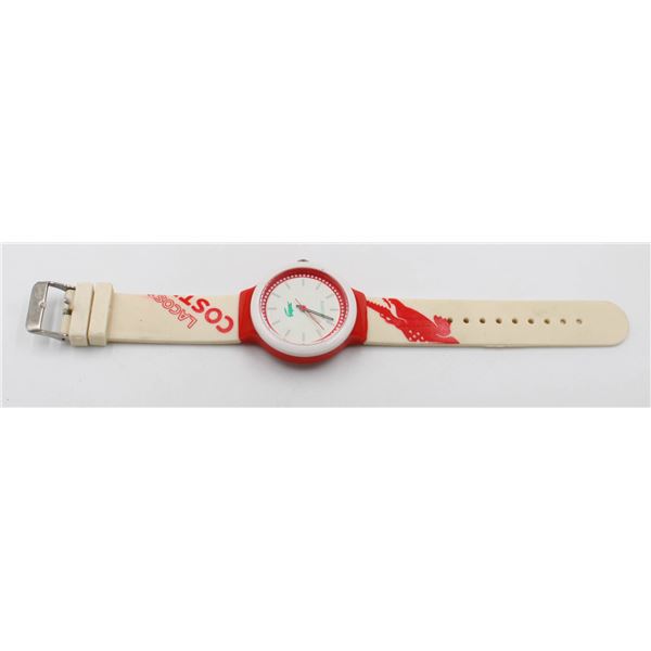 LACOSTE RED AND WHITE WATCH