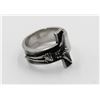 SZ 10-1/4 JESUS ON THE CROSS RING SILVER TONE