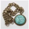 2" TURQUOIS PENDANT ON THICK CHAIN