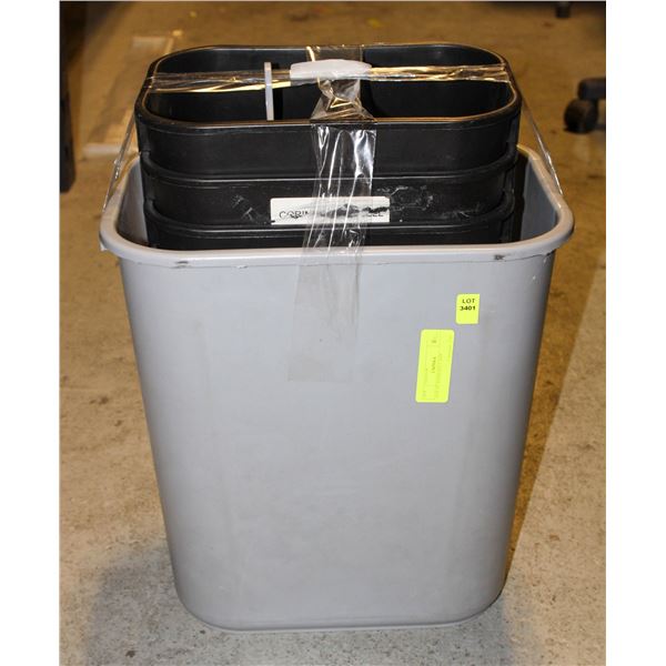 LOT OF GARBAGE CANS