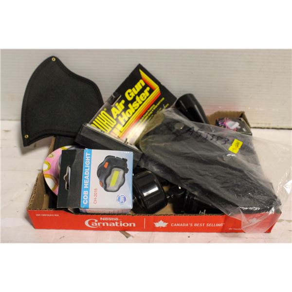 FLAT OF NEW HEADLIGHTS,AIR GUN HOLSTER,JAMAR