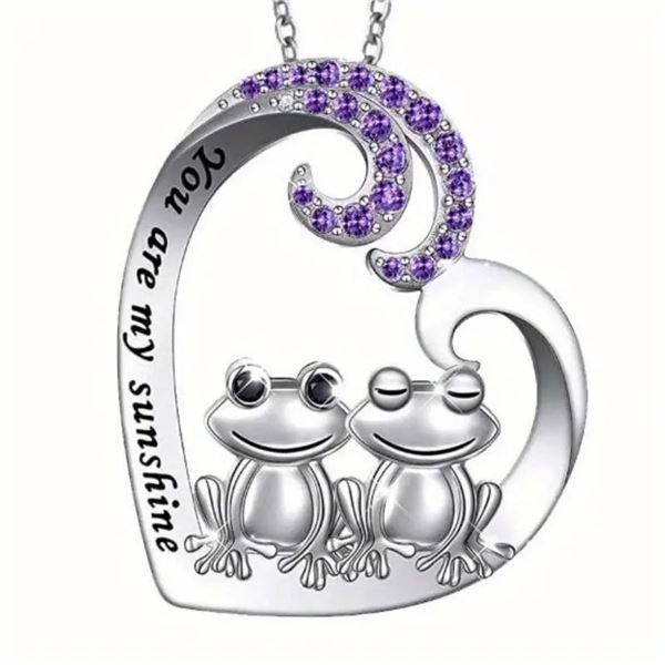 CUTE CREATIVE COUPLE FROG HEART-SHAPED PENDANT