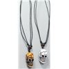 Image 2 : TWO RETRO SKULL PENDANT NECKLACES (WHITE+BROWN)