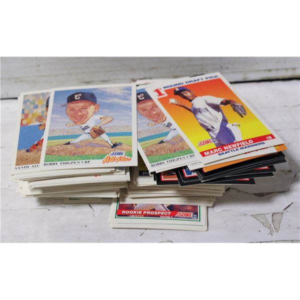 LOT OF 200  VINTAGE UNSEARCHED SCORE  BASEBALL
