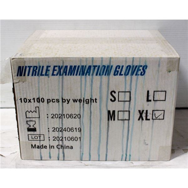 NEW CASE OF NITRILE EXAMINATION GLOVES SIZE XL